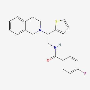 N-(2-(3,4-dihydroisoquinolin-2(1H)-yl)-2-(thiophen-2-yl)ethyl)-4-fluorobenzamide