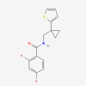 molecular formula C15H13F2NOS B2620217 2,4-difluoro-N-((1-(thiophen-2-yl)cyclopropyl)methyl)benzamide CAS No. 1207059-19-5
