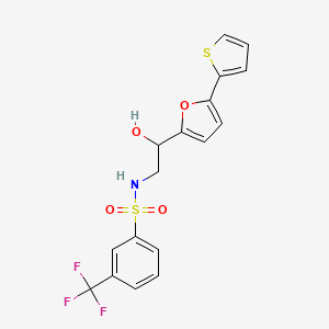 N-{2-hydroxy-2-[5-(thiophen-2-yl)furan-2-yl]ethyl}-3-(trifluoromethyl)benzene-1-sulfonamide