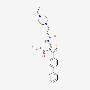 Ethyl 2-[3-(4-ethylpiperazin-1-yl)propanoylamino]-4-(4-phenylphenyl)thiophene-3-carboxylate