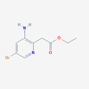 molecular formula C9H11BrN2O2 B2620235 Ethyl 2-(3-amino-5-bromo-2-pyridyl)acetate CAS No. 1379312-86-3