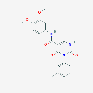 molecular formula C21H21N3O5 B2620243 N-(3,4-dimethoxyphenyl)-3-(3,4-dimethylphenyl)-2,4-dioxo-1,2,3,4-tetrahydropyrimidine-5-carboxamide CAS No. 863613-40-5