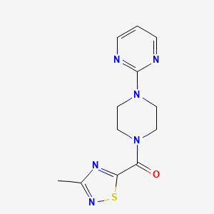 molecular formula C12H14N6OS B2620244 (3-Methyl-1,2,4-thiadiazol-5-yl)(4-(pyrimidin-2-yl)piperazin-1-yl)methanone CAS No. 1448057-99-5