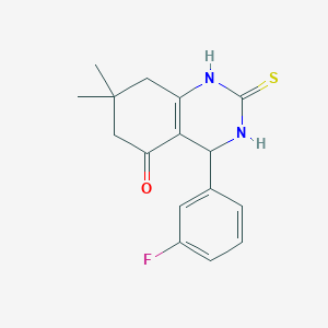 molecular formula C16H17FN2OS B2620247 4-(3-fluorophenyl)-7,7-dimethyl-2-sulfanylidene-3,4,6,8-tetrahydro-1H-quinazolin-5-one CAS No. 850916-20-0