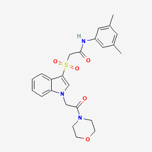 molecular formula C24H27N3O5S B2620255 N-(3,5-dimethylphenyl)-2-((1-(2-morpholino-2-oxoethyl)-1H-indol-3-yl)sulfonyl)acetamide CAS No. 878059-03-1