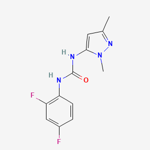 molecular formula C12H12F2N4O B2620257 N-(2,4-difluorophenyl)-N'-(1,3-dimethyl-1H-pyrazol-5-yl)urea CAS No. 690626-57-4