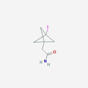 molecular formula C7H10INO B2620258 2-(3-Iodo-1-bicyclo[1.1.1]pentanyl)acetamide CAS No. 2242694-00-2
