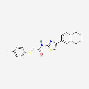 molecular formula C22H22N2OS2 B2620266 N-(4-(5,6,7,8-tetrahydronaphthalen-2-yl)thiazol-2-yl)-2-(p-tolylthio)acetamide CAS No. 922630-24-8