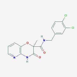 molecular formula C16H13Cl2N3O3 B2620275 N-(3,4-dichlorobenzyl)-2-methyl-3-oxo-3,4-dihydro-2H-pyrido[3,2-b][1,4]oxazine-2-carboxamide CAS No. 861211-39-4