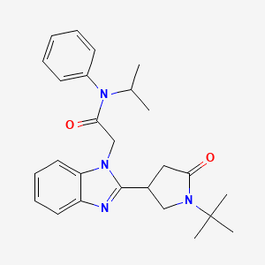 molecular formula C26H32N4O2 B2620283 2-(2-(1-(tert-butyl)-5-oxopyrrolidin-3-yl)-1H-benzo[d]imidazol-1-yl)-N-isopropyl-N-phenylacetamide CAS No. 878694-02-1