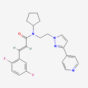 (E)-N-cyclopentyl-3-(2,5-difluorophenyl)-N-(2-(3-(pyridin-4-yl)-1H-pyrazol-1-yl)ethyl)acrylamide