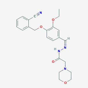 molecular formula C23H26N4O4 B262030 N'-{4-[(2-cyanobenzyl)oxy]-3-ethoxybenzylidene}-2-(4-morpholinyl)acetohydrazide 