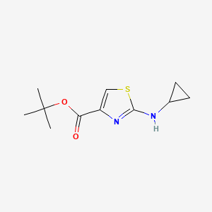 molecular formula C11H16N2O2S B2620300 Tert-butyl 2-(cyclopropylamino)-1,3-thiazole-4-carboxylate CAS No. 2248396-56-5
