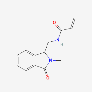 molecular formula C13H14N2O2 B2620301 N-[(2-Methyl-3-oxo-1H-isoindol-1-yl)methyl]prop-2-enamide CAS No. 2191062-25-4