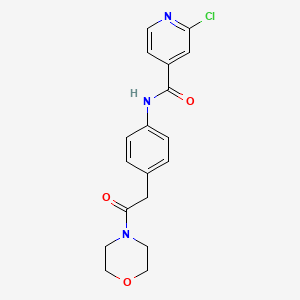 molecular formula C18H18ClN3O3 B2620321 2-Chloro-N-[4-(2-morpholin-4-yl-2-oxoethyl)phenyl]pyridine-4-carboxamide CAS No. 2411201-19-7