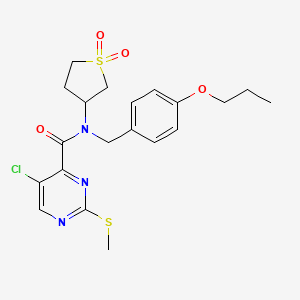 5-chloro-N-(1,1-dioxidotetrahydrothiophen-3-yl)-2-(methylsulfanyl)-N-(4-propoxybenzyl)pyrimidine-4-carboxamide