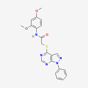 molecular formula C21H19N5O3S B2620324 N-(2,4-dimethoxyphenyl)-2-((1-phenyl-1H-pyrazolo[3,4-d]pyrimidin-4-yl)thio)acetamide CAS No. 483984-35-6