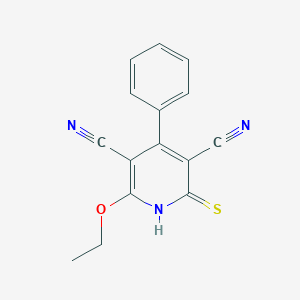 molecular formula C15H11N3OS B262033 2-Ethoxy-4-phenyl-6-sulfanyl-3,5-pyridinedicarbonitrile 
