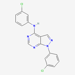 molecular formula C17H11Cl2N5 B2620331 N,1-bis(3-chlorophenyl)-1H-pyrazolo[3,4-d]pyrimidin-4-amine CAS No. 890946-07-3