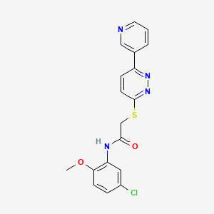 B2620334 N-(5-chloro-2-methoxyphenyl)-2-(6-pyridin-3-ylpyridazin-3-yl)sulfanylacetamide CAS No. 872987-88-7