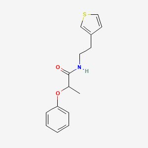 molecular formula C15H17NO2S B2620340 2-phenoxy-N-(2-(thiophen-3-yl)ethyl)propanamide CAS No. 1251543-77-7