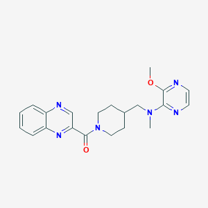 molecular formula C21H24N6O2 B2620341 [4-[[(3-Methoxypyrazin-2-yl)-methylamino]methyl]piperidin-1-yl]-quinoxalin-2-ylmethanone CAS No. 2380193-94-0