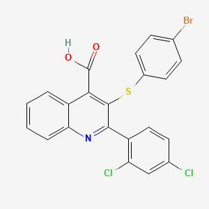 molecular formula C22H12BrCl2NO2S B2620357 3-(4-bromophenyl)sulfanyl-2-(2,4-dichlorophenyl)quinoline-4-carboxylic Acid CAS No. 477886-47-8
