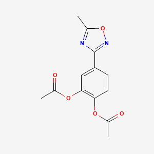 molecular formula C13H12N2O5 B2620363 3-(3,4-Diacetoxyphenyl)-5-methyl-1,2,4-oxadiazole CAS No. 1965305-07-0