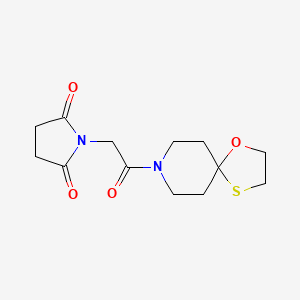 molecular formula C13H18N2O4S B2620364 1-(2-Oxo-2-(1-oxa-4-thia-8-azaspiro[4.5]decan-8-yl)ethyl)pyrrolidine-2,5-dione CAS No. 1351585-39-1