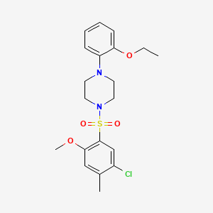 molecular formula C20H25ClN2O4S B2620370 1-(5-Chloro-2-methoxy-4-methylphenyl)sulfonyl-4-(2-ethoxyphenyl)piperazine CAS No. 706776-08-1
