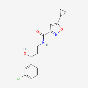 N-(3-(3-chlorophenyl)-3-hydroxypropyl)-5-cyclopropylisoxazole-3-carboxamide