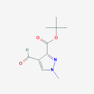 molecular formula C10H14N2O3 B2620377 tert-Butyl 4-formyl-1-methyl-1H-pyrazole-3-carboxylate CAS No. 2031259-00-2