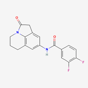 molecular formula C18H14F2N2O2 B2620379 3,4-difluoro-N-(2-oxo-2,4,5,6-tetrahydro-1H-pyrrolo[3,2,1-ij]quinolin-8-yl)benzamide CAS No. 898410-67-8