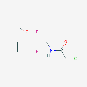 molecular formula C9H14ClF2NO2 B2620380 2-Chloro-N-[2,2-difluoro-2-(1-methoxycyclobutyl)ethyl]acetamide CAS No. 2411236-06-9
