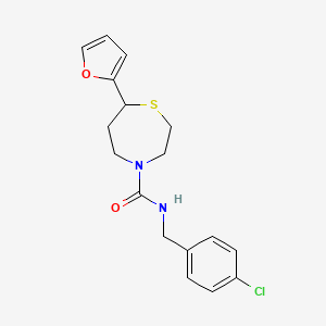molecular formula C17H19ClN2O2S B2620381 N-(4-chlorobenzyl)-7-(furan-2-yl)-1,4-thiazepane-4-carboxamide CAS No. 1706298-92-1