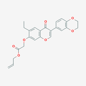 molecular formula C24H22O7 B2620399 Prop-2-enyl 2-[3-(2,3-dihydro-1,4-benzodioxin-6-yl)-6-ethyl-4-oxochromen-7-yl]oxyacetate CAS No. 610760-05-9