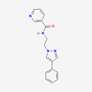 molecular formula C17H16N4O B2620401 N-(2-(4-phenyl-1H-pyrazol-1-yl)ethyl)nicotinamide CAS No. 2034291-51-3