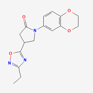 1-(2,3-Dihydro-1,4-benzodioxin-6-yl)-4-(3-ethyl-1,2,4-oxadiazol-5-yl)pyrrolidin-2-one