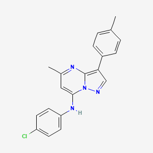 molecular formula C20H17ClN4 B2620408 N-(4-chlorophenyl)-5-methyl-3-(4-methylphenyl)pyrazolo[1,5-a]pyrimidin-7-amine CAS No. 890611-39-9