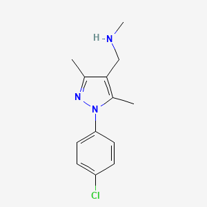 {[1-(4-chlorophenyl)-3,5-dimethyl-1H-pyrazol-4-yl]methyl}(methyl)amine