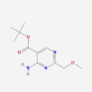 molecular formula C11H17N3O3 B2620410 Tert-butyl 4-amino-2-(methoxymethyl)pyrimidine-5-carboxylate CAS No. 2248355-28-2
