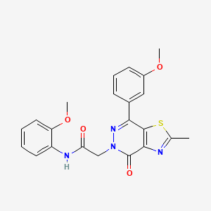 molecular formula C22H20N4O4S B2620411 N-(2-methoxyphenyl)-2-(7-(3-methoxyphenyl)-2-methyl-4-oxothiazolo[4,5-d]pyridazin-5(4H)-yl)acetamide CAS No. 942004-21-9