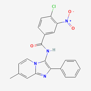 4-chloro-N-(7-methyl-2-phenylimidazo[1,2-a]pyridin-3-yl)-3-nitrobenzamide