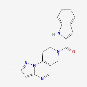 molecular formula C19H17N5O B2620418 (1H-indol-2-yl)(2-methyl-8,9-dihydropyrazolo[1,5-a]pyrido[3,4-e]pyrimidin-7(6H)-yl)methanone CAS No. 1797190-04-5