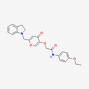 2-[6-(2,3-dihydroindol-1-ylmethyl)-4-oxopyran-3-yl]oxy-N-(4-ethoxyphenyl)acetamide