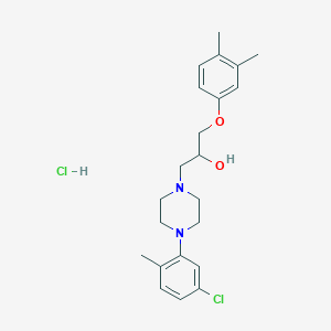 molecular formula C22H30Cl2N2O2 B2620429 1-(4-(5-Chloro-2-methylphenyl)piperazin-1-yl)-3-(3,4-dimethylphenoxy)propan-2-ol hydrochloride CAS No. 1216626-14-0