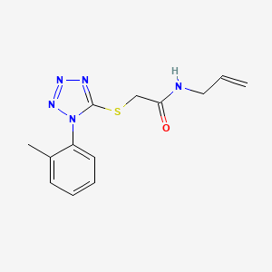 molecular formula C13H15N5OS B2620434 2-[1-(2-methylphenyl)tetrazol-5-yl]sulfanyl-N-prop-2-enylacetamide CAS No. 878701-90-7