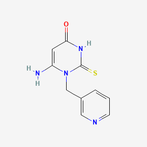 molecular formula C10H10N4OS B2620436 6-amino-1-(pyridin-3-ylmethyl)-2-thioxo-2,3-dihydropyrimidin-4(1H)-one CAS No. 879444-24-3