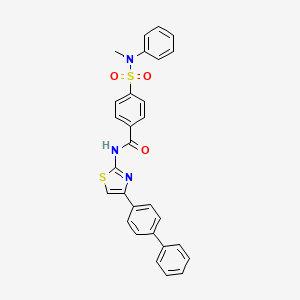 molecular formula C29H23N3O3S2 B2620440 4-[methyl(phenyl)sulfamoyl]-N-[4-(4-phenylphenyl)-1,3-thiazol-2-yl]benzamide CAS No. 475044-59-8