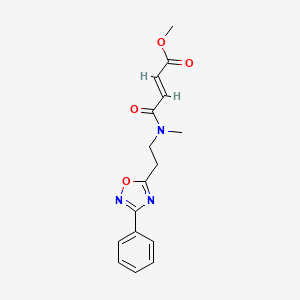 Methyl (E)-4-[methyl-[2-(3-phenyl-1,2,4-oxadiazol-5-yl)ethyl]amino]-4-oxobut-2-enoate